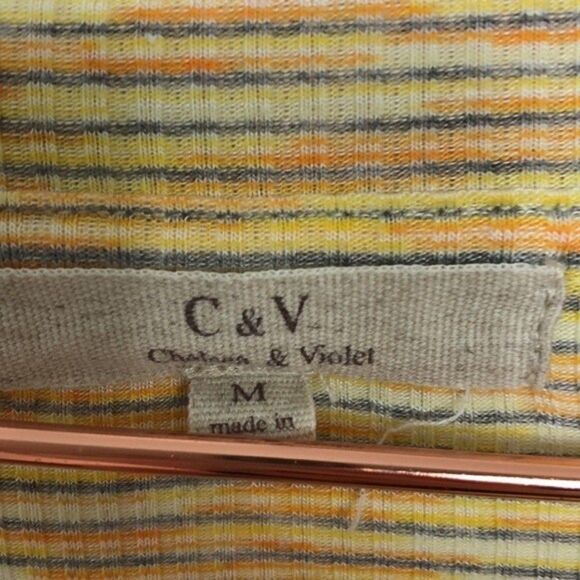 Chelsea&Violet Yellow Striped Short Sleeve Tee-Shirt Dress New Condition Medium - Picture 3 of 5